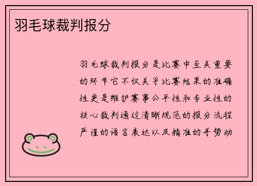 羽毛球裁判报分